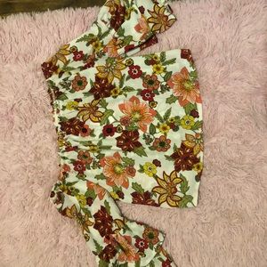 Floral print crop top shirt